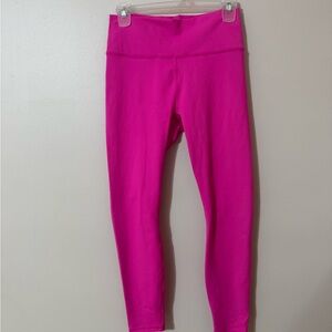 Fabletics PowerHold Women's Ankle Leggings Pink Stretch Size S EUC